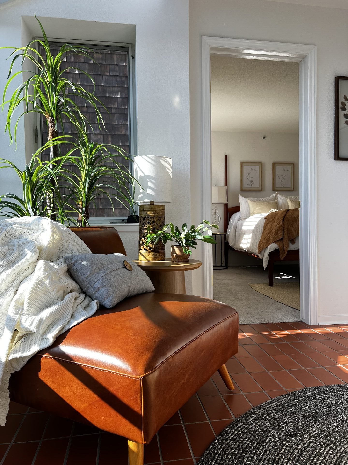 Modern staging project showcasing an open-concept living area.